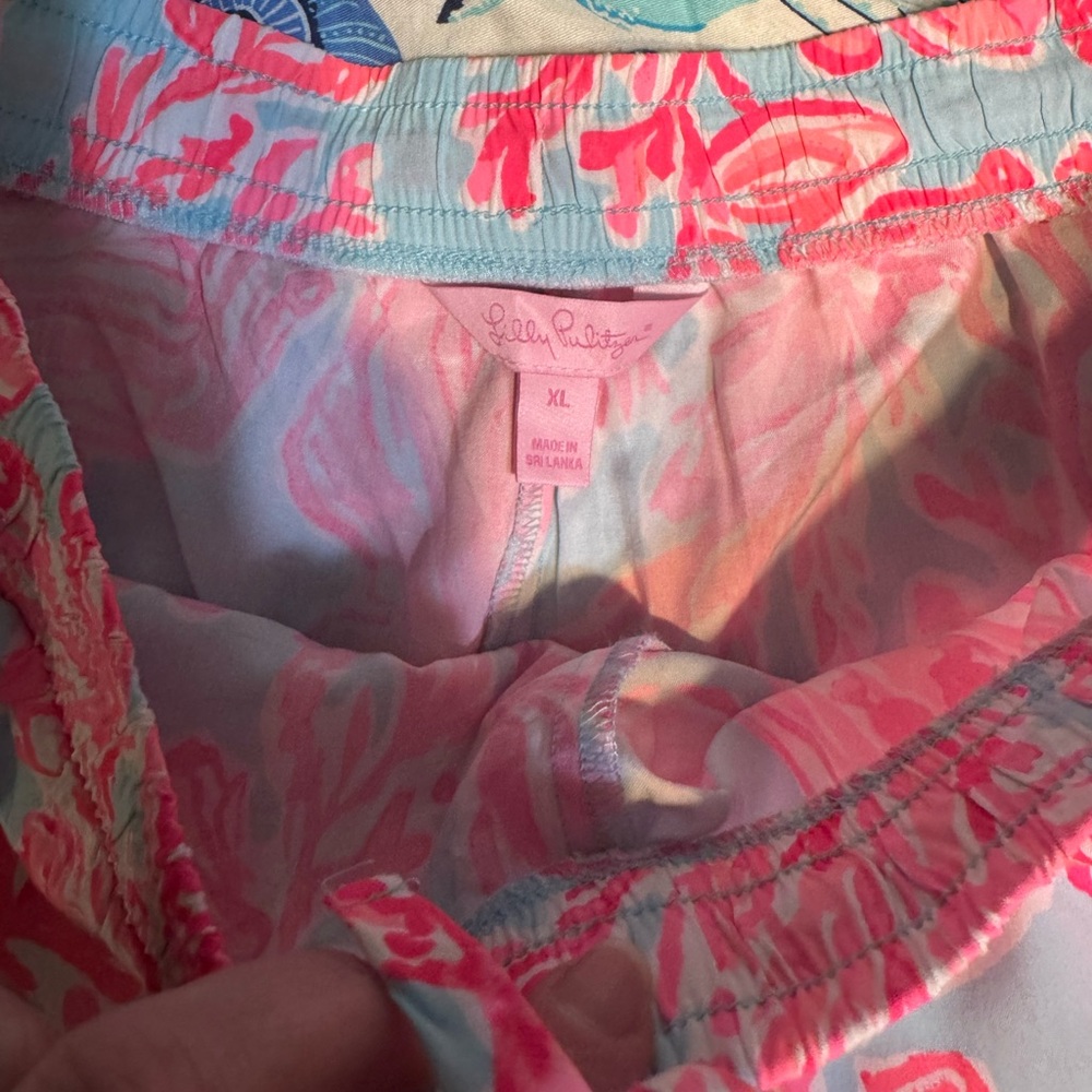Lilly Pulitzer High Waist Pink and Blue Shorts - Picture 4 of 8